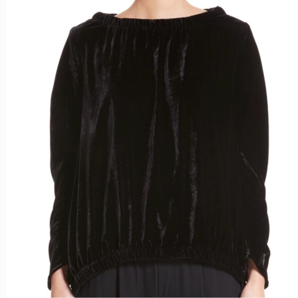 💥PRICE DROP💥 Ruched Velvet Bubble Top- Champagne